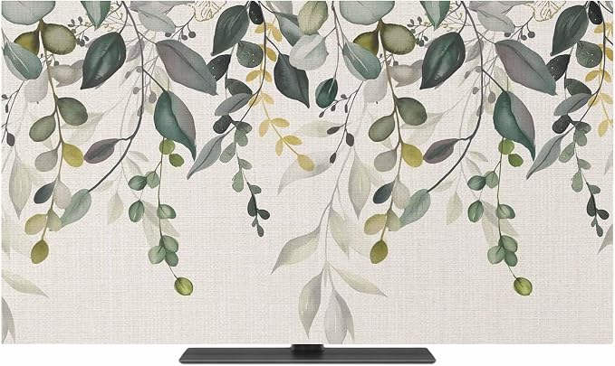 Country Sage Green Eucalyptus Indoor TV Cover, Elastic TV Screen Protector by Unknown