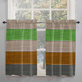 Farm Gray Green Brown Wood Grain Window Valance Curtains, Rustic Wooden Plank by IDOWMAT