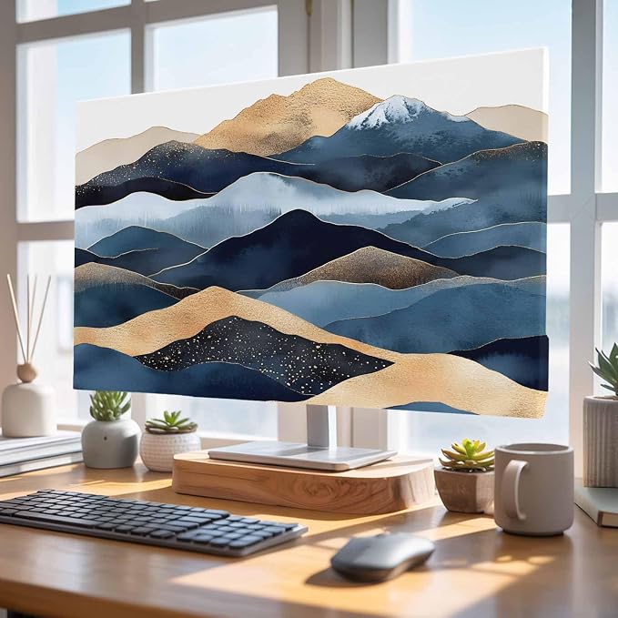 Watercolor Vintage Mountain Shape Indoor TV Cover, Elastic TV Screen Protector - Image 4