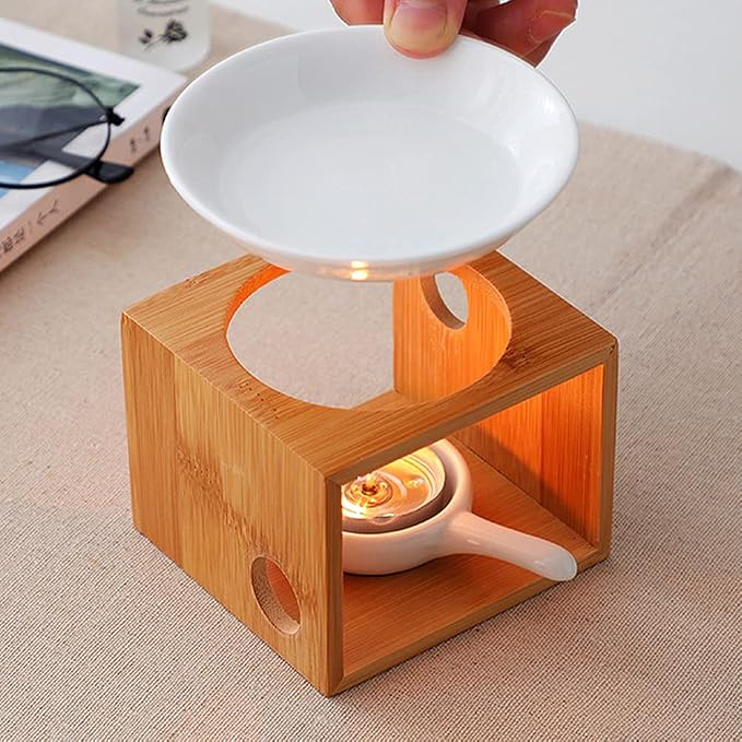 Wooden Essential Oil Burner, Aromatherapy Burner Oil Warmer Diffuser, WaxMelt - Image 5