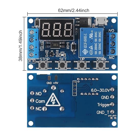 2pcs DC 6-30V Timer Relay Programmable Time Delay Relay Module Cycle Timer - Image 2