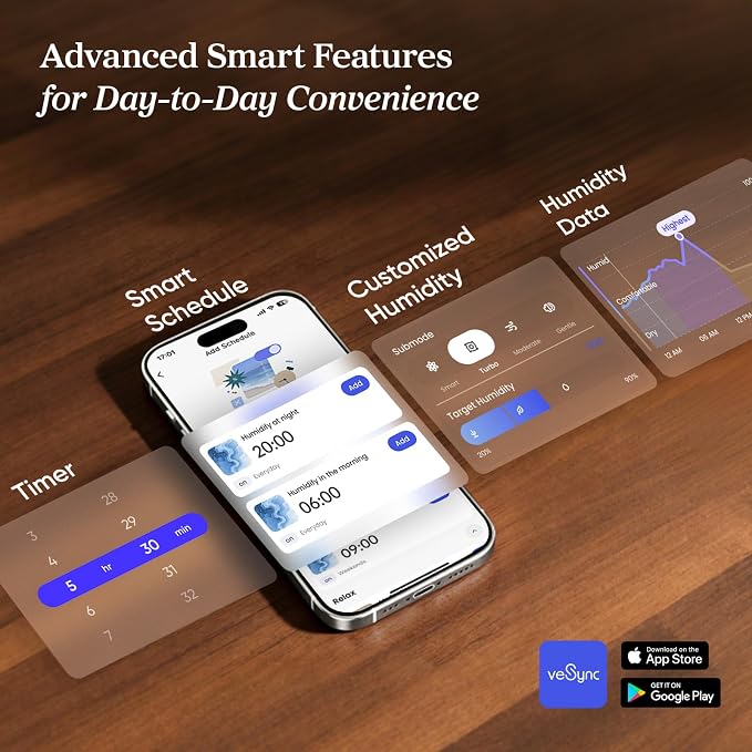 Levoit Humidifiers for Bedroom Large Room, 6.2L Dishwasher Safe, Smart App | - Image 7