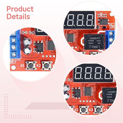 2-Pack Programmable 12V Relay Module, Digital Timer - Image 4