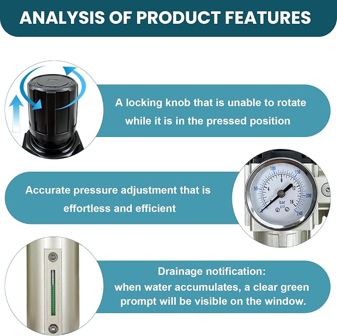 Upgraded 1/2" NPT Industrial Grade 4 Stage Air Drying System, Particulate Filter - Image 2