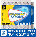 Maycold MERV 8 16x20x4 Furnace Air Filters, Pleated HVAC AC Filters – Actual by Maycold