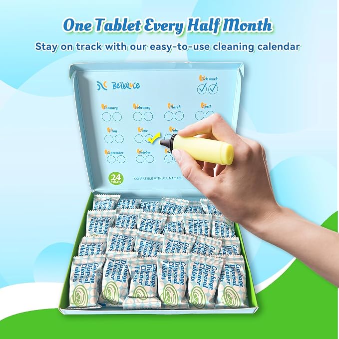 Garbage Disposal Cleaner Deodorizer Tablets-24 Pack Deep Cleaning Disposer - Image 7