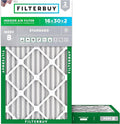 Filterbuy 16x30x2 Air Filter MERV 8 Essential Dust & Allergy Defense, by Filterbuy