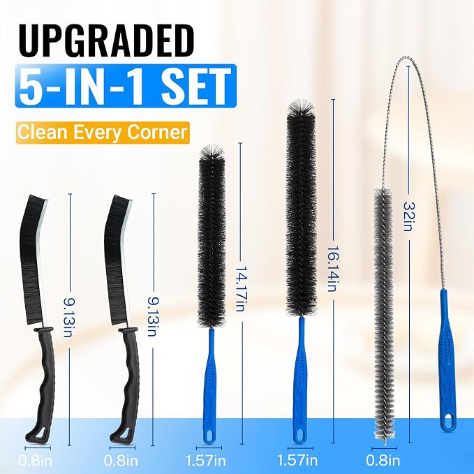 5 Pack Dryer Vent Cleaner Kit, Extra Long Flexible Brushes - Image 2