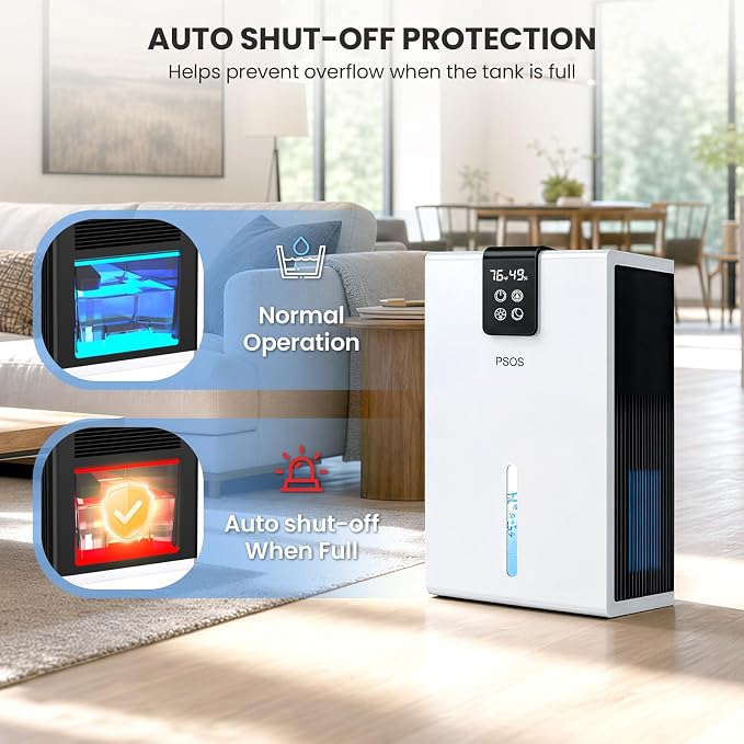 Dehumidifier, Dehumidifiers for Home, 98 OZ Water Tank, Quiet Dehumidifier for - Image 4