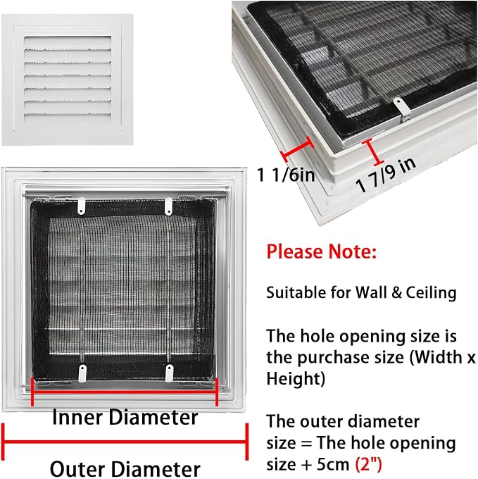 Outside Mounted Gable attic Vent Covers, air Return Vent Cover - Image 2