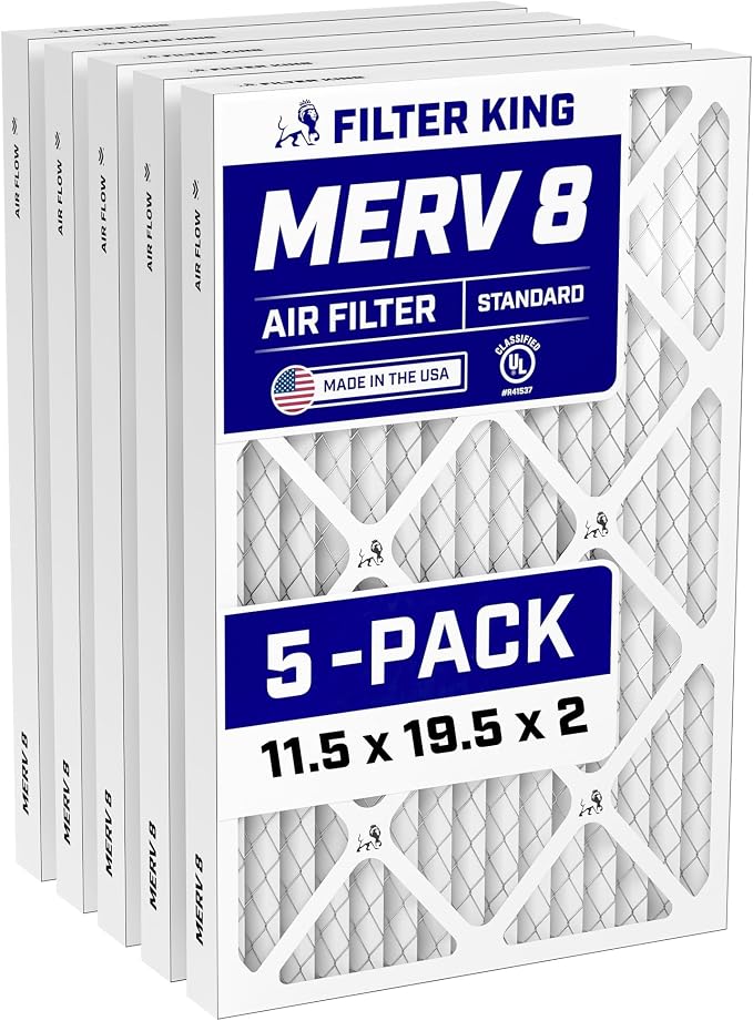 Filter King 11.5x19.5x2 Air Filter Dust & Allergy Control AC Furnace Filters by FilterKing