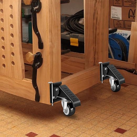 SPACECARE Workbench Casters kit 900Lbs Heavy Duty Quick Release 2 Mounting - Image 7