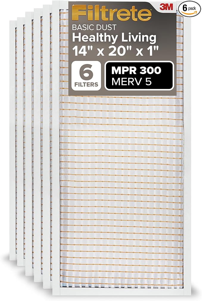 Filtrete 14x20x1 Air Filter MERV 5, MPR 300 Basic Dust Defense, Removes Lint & by Unknown