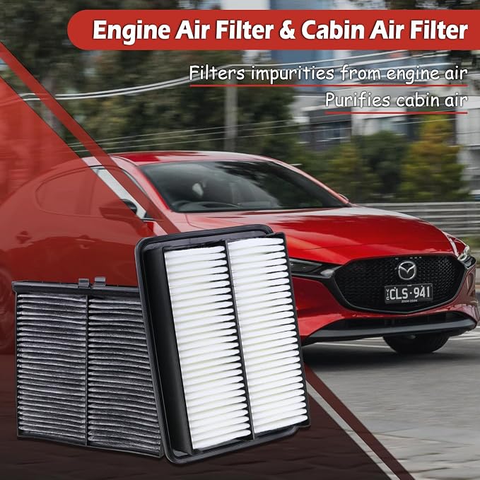 PAJ8-13-3A0A Engine Air Filter and BDGF-61-J6X Cabin Air Filter kit Compatible - Image 2