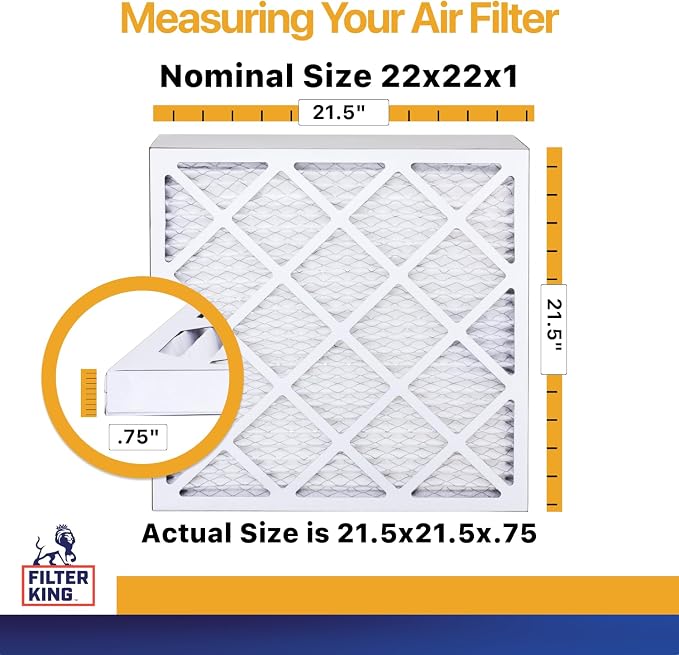 Filter King 22x22x1 Air Filter | 6-PACK | MERV 13 HVAC Pleated A/C Furnace - Image 2