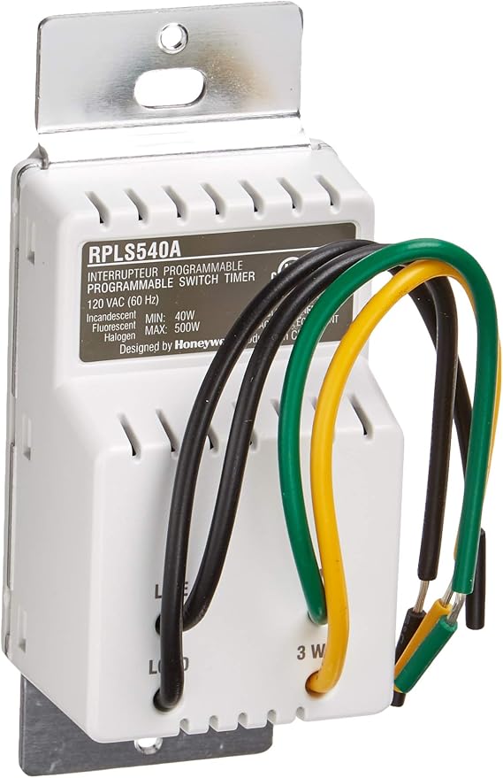 Honeywell RPLS540A ECONOSwitch Programmable Timer Switch, 1.5"D x 1.69"W x - Image 4