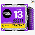 Simply 20x20x2 Air Filter, MERV 13, 12 Pack, Furnace Air Filter by SimplyFilters