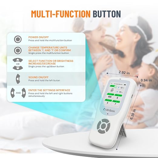 LifeBasis Air Quality Monitor Indoor, 11-in-1 Air Quality Detector - Image 9
