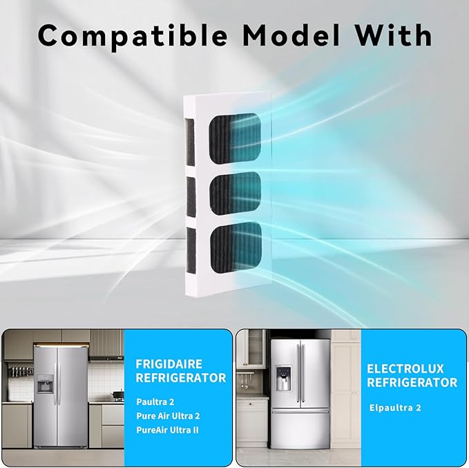 6 Pack Refrigerator Air Filter Replacement, Activated Carbon Strong Adsorption - Image 5