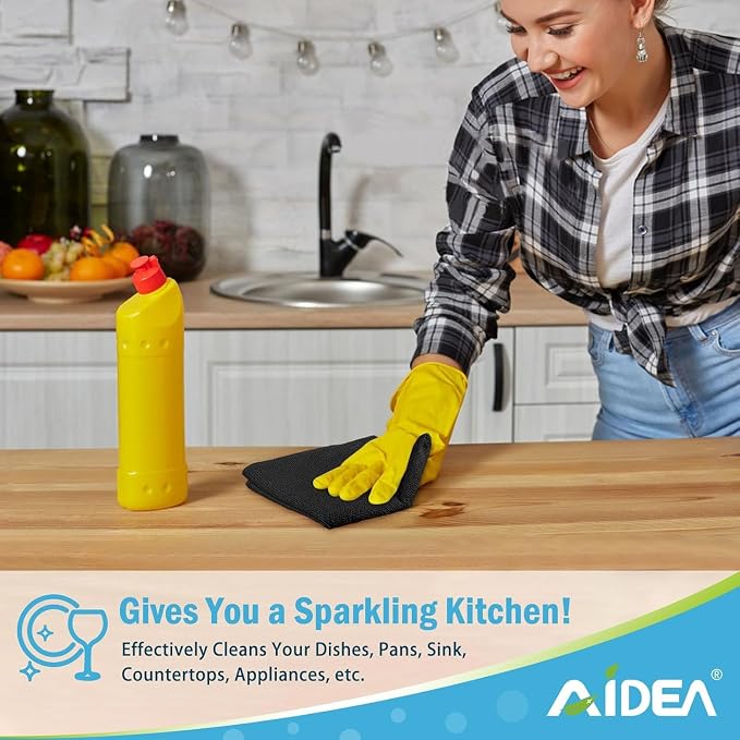 AIDEA Microfiber Cleaning Cloth Black 20PK, Microfiber Towels - Image 5