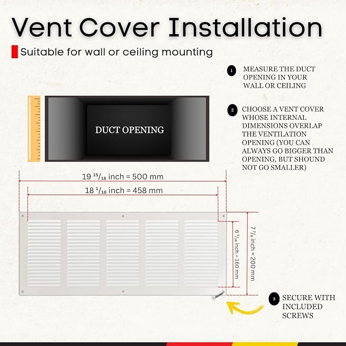 Steinberg14 White Vent Cover 18x6 - Image 5