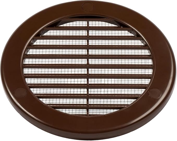 50-Pack 4" Round Air Vent Cover – Brown Plastic Soffit Air Vent Deflector - Image 8