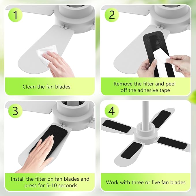 FINGUOLA 10 Pack Ceiling Fan Filters - Image 6