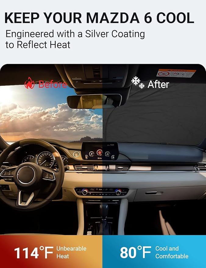 Proadsy 2026 Upgrade Front Windshield Sun Shade Foldable Sunshade Protector - Image 3