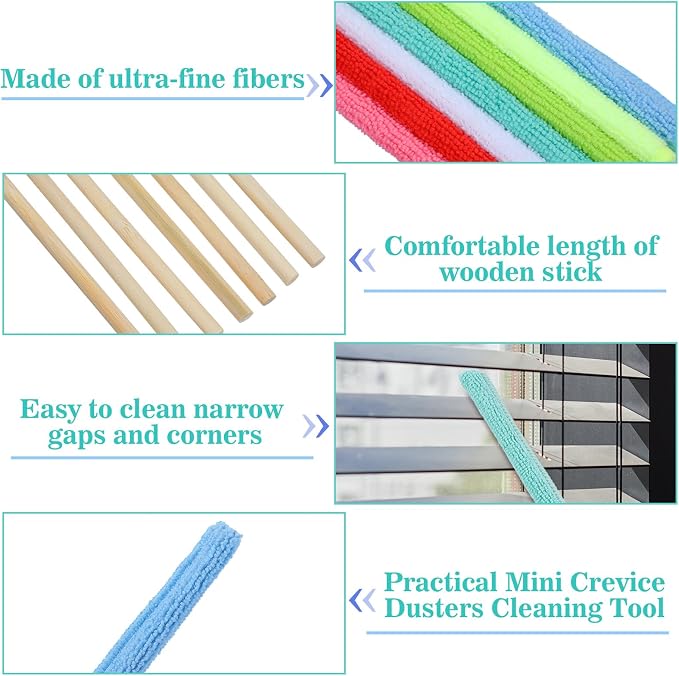 14 Pcs Air Vent Cleaner, Microfiber Detail Mini Duster Sticks, Disposable - Image 3