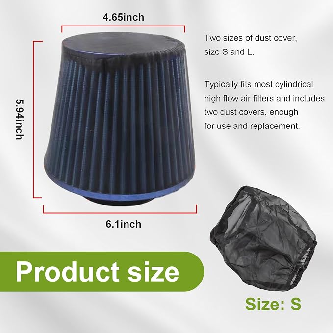 Dickno 2 PCS Air Filter Cover for Car, Dustproof Cold Air Filter Protective - Image 2