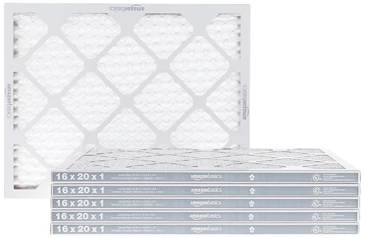 Amazon Basics 16x20x1 Air Filter 6-Pack, MERV 8 AC Furnace Filters, Allergy by AmazonBasics