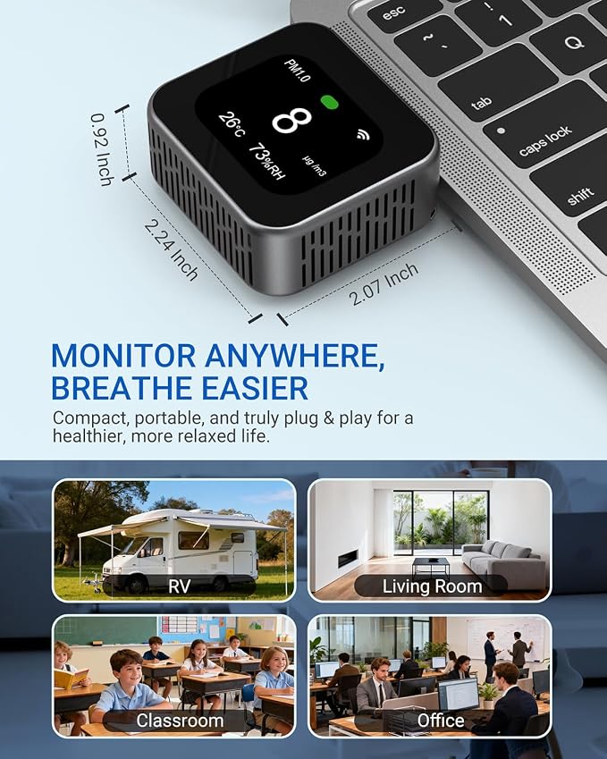 Air Quality Monitor Plug-in, Portable Air Tester - Image 6
