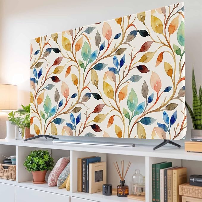 Watercolor Country Leaf Indoor TV Cover, Elastic TV Screen Protector Farmhouse - Image 6