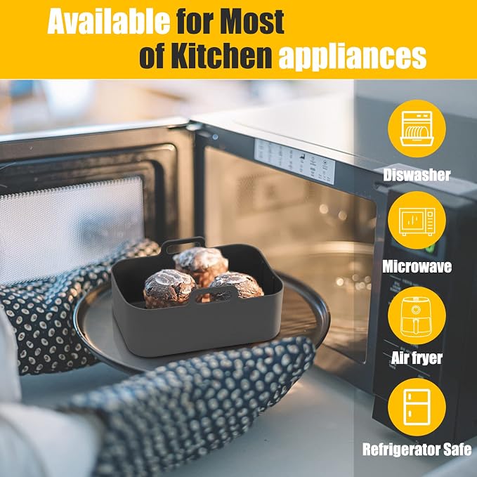 2PCs Air Fryer Silicone Liners for Ninja Foodi DualZone XL 2-Basket DZ550 - Image 7