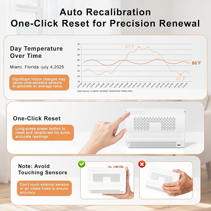 16 in 1 Air Quality Monitor Indoor 7" Display 9 AQI+7 AQI Alerts, Portable Air - Image 6