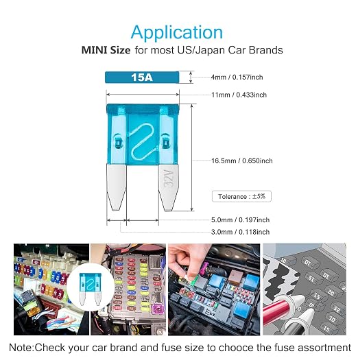 Chanzon 120pcs UL Listed ATM APM Mini Blade Fuse Assorted - Image 5