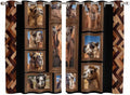 2 Panel Kitchen Cafe Curtains, Desert Camels Sunlight Filtering Nature Air by Hokiten