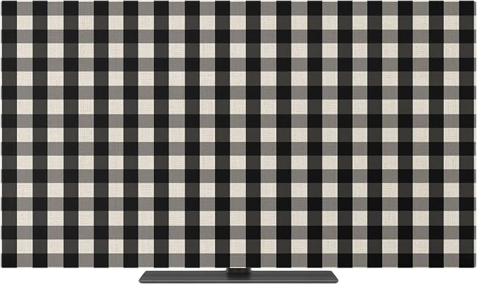 Vintage Black Buffalo Plaid Indoor TV Cover, Elastic TV Screen Protector by Unknown