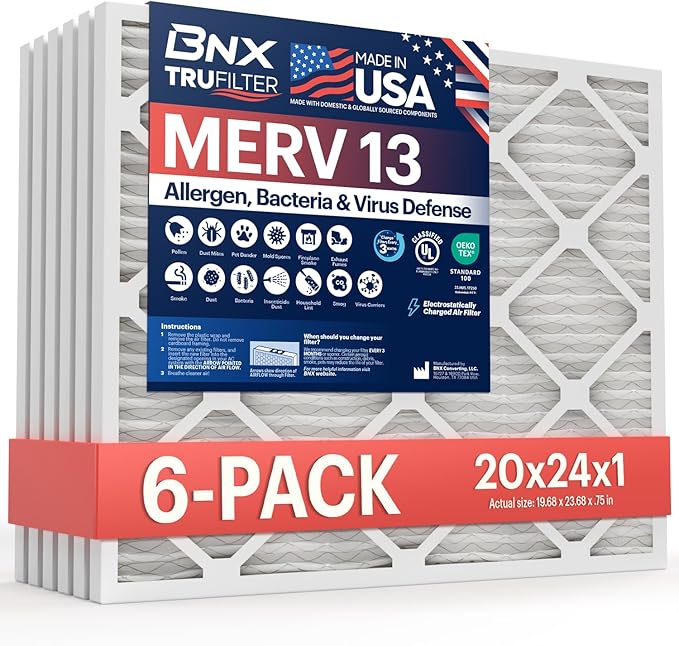 BNX TruFilter 20x24x1 Air Filter MERV 13 by BNX