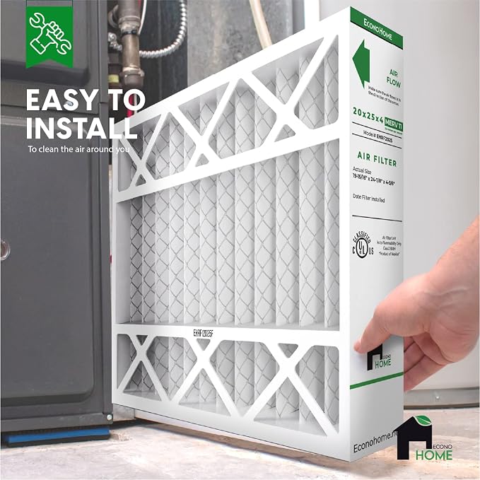 EconoHome 20x25x4 AC Furnace Pleated Air Filter MERV 11 Replacement – Allergen - Image 2
