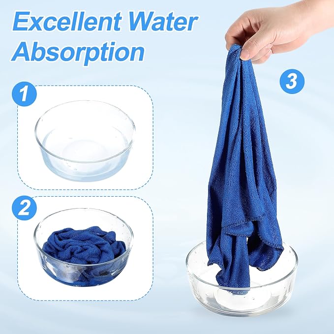 HARFINGTON 6 Pack Microfiber Cleaning Cloth, Sapphire Blue - Image 4