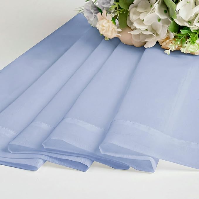 OWENIE Sheer Curtains 78 Inches Long 2 Panels Set for Bedroom Living Room, Soft Solid Light Filtering Sheer Curtain Rod Pocket Clear Drapes for Window Sliding Door, Demin, 42" W x 78" L