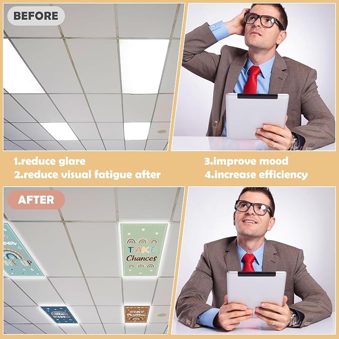 8Pcs Fluorescent Light Covers for Classroom Ceiling Lights, 4 x 2 Feet - Image 5