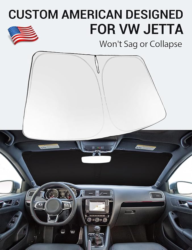 Proadsy 2026 Upgrade Windshield Sun Shade Custom Fit 2011-2018 VW Jetta - Image 2
