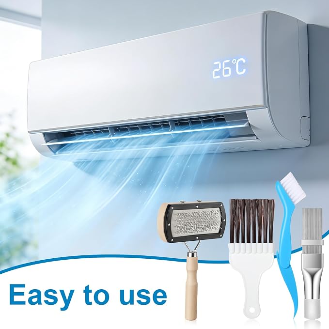 5 Pcs Air Conditioner Condenser Fin Cleaning Brush Kit, Stainless Steel AC Fin - Image 4