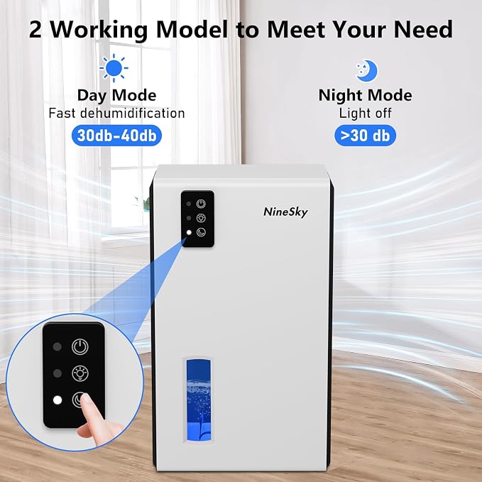 NineSky Dehumidifiers for Home, 1000 Sq.Ft Dehumidifier - Image 3