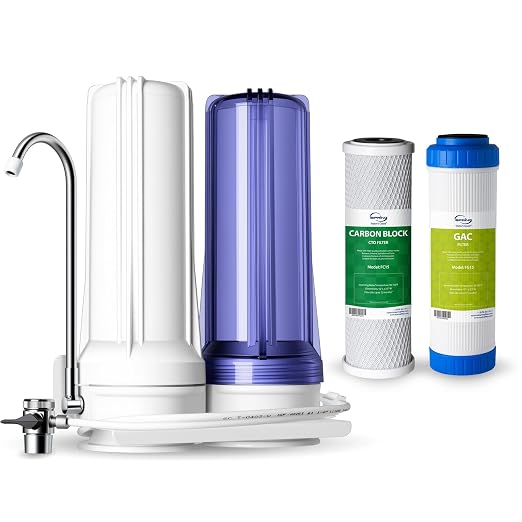 iSpring CKC2 2-Stage Countertop Water Filter, NSF/ANSI 58 Certified, Sediment & by iSpring