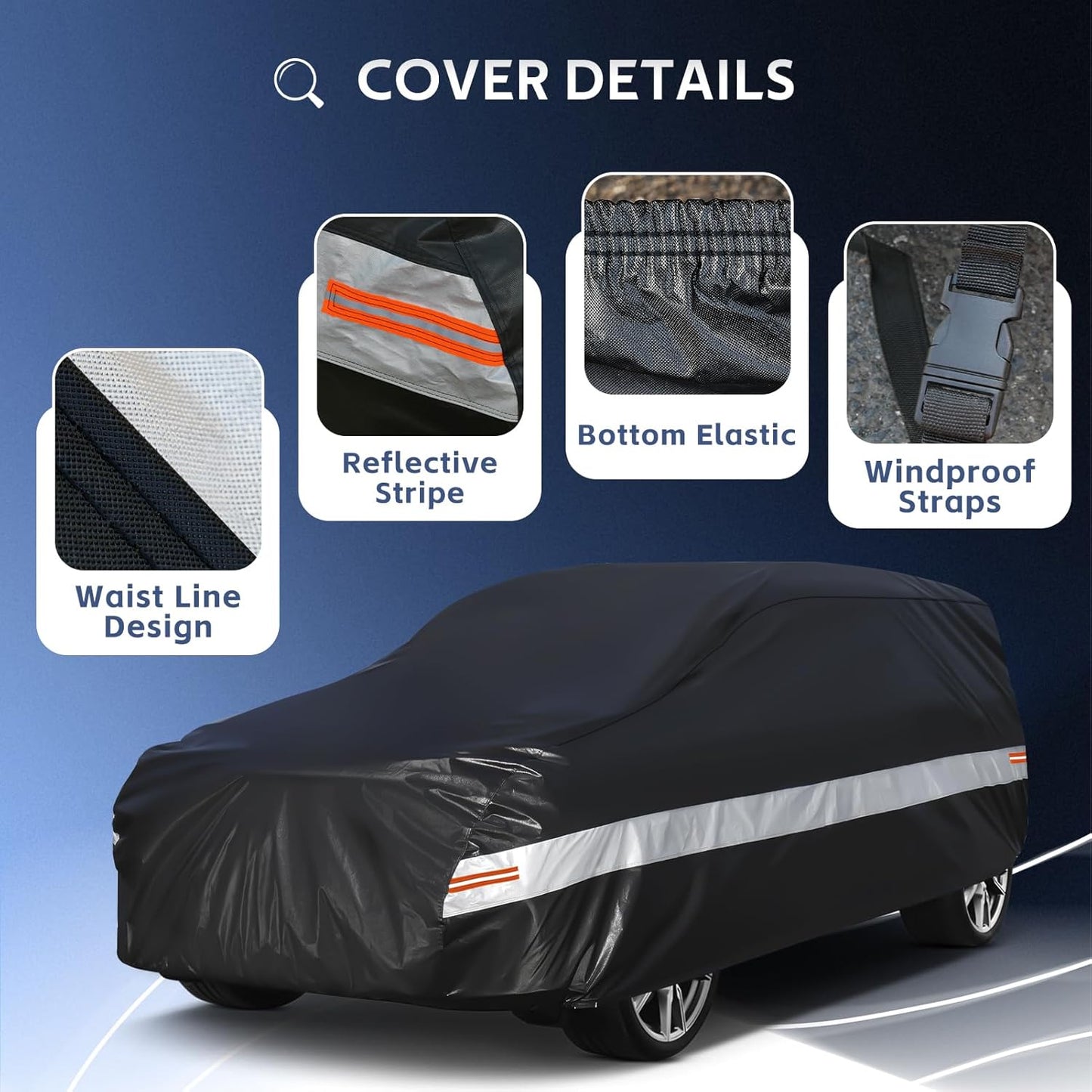 10 Layers Minivan Car Cover Custom Fit for Honda Odyssey (1999-2024) Waterproof All Weather for Automobiles, Outdoor Full Cover Sun UV Rain Protection with Cotton.Black