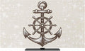 Brown Wooden Boards Anchor Patterns Indoor TV Cover, Elastic TV Screen by Unknown