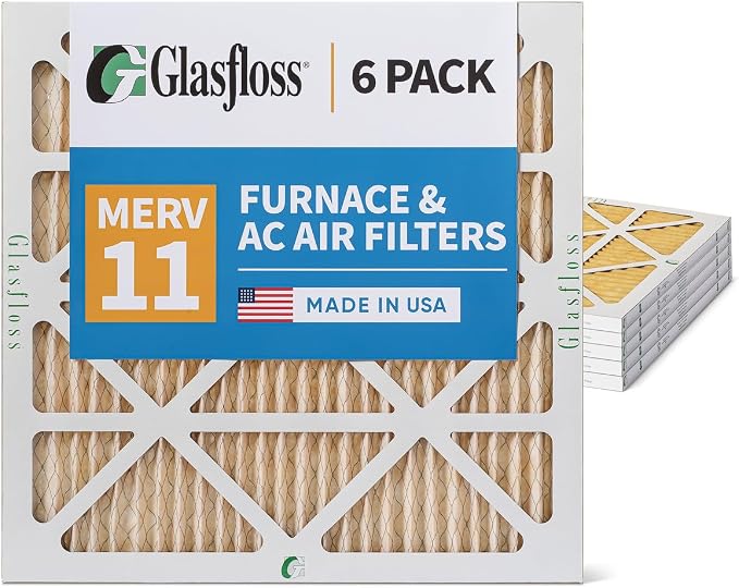 Glassfloss 20x20x1 MERV 11 AC & Furnace Air Filters. Box of 6. Actual Size: - Image 5